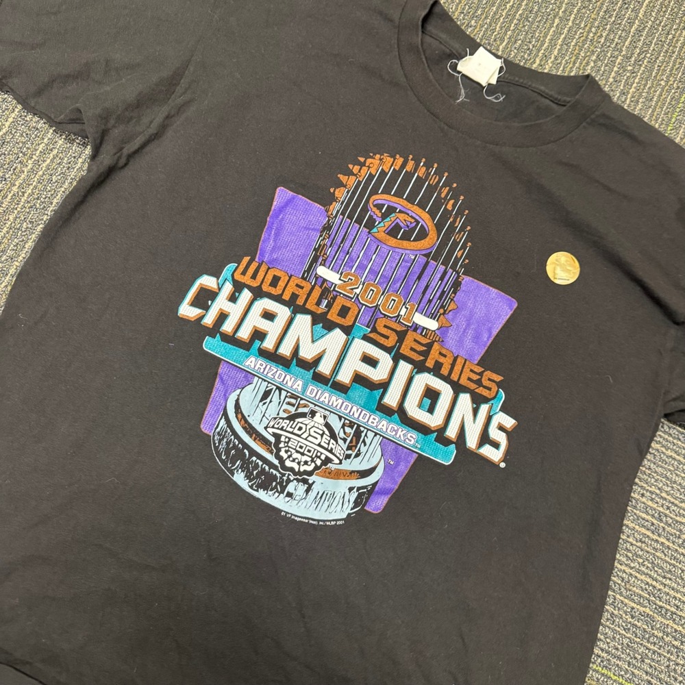 Arizona Diamondbacks 2001 World Series Champions Black Graphic T Shirt Lee Sport